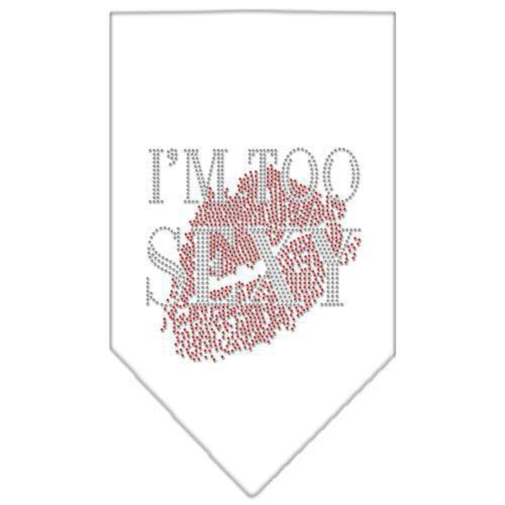 Mirage Pet Products I'm Too Sexy Rhinestone Bandana, Large, White