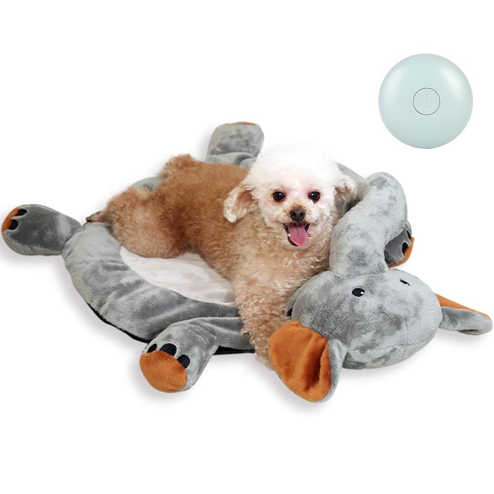 WEOK Heartbeat Puppy Toy, Dog Anxiety Relief Toys with Heartbeat, Dog Heartbeat Toy Bed Mat for Anxiety, Puppy Heartbeat Sleep A