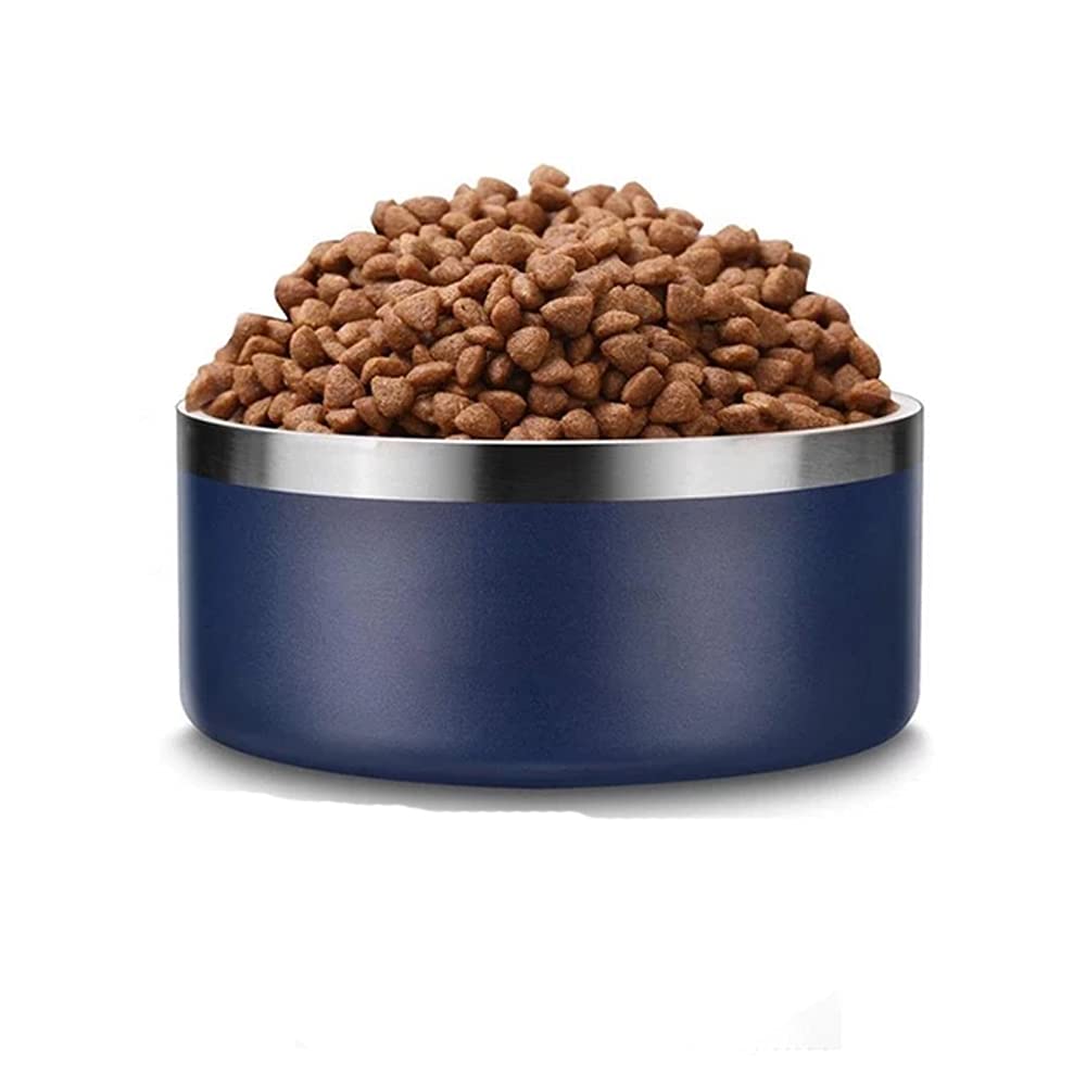 Gteller 32oz 64oz Stainless Steel Double Wall Dog Bowls,BPA Free Non-Slip Pet Dishes,Cat Food&Water Bowl with Rubber Base(64oz, 