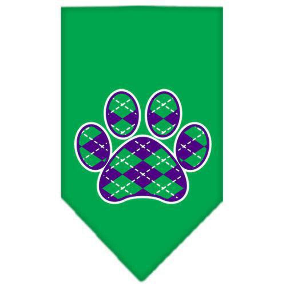 Mirage Pet Products Argyle Paw Purple Screen Print Bandana for Pets, Small, Light Pink