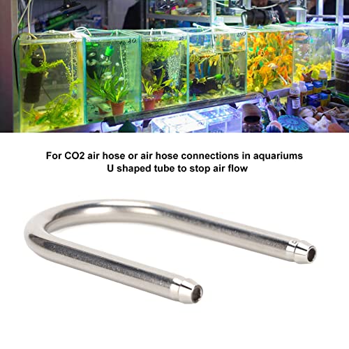 Pssopp Aquarium U Shape Tube Stainless Steel CO2 System U Shape Tube Connector for Aquarium Connecting Air Line