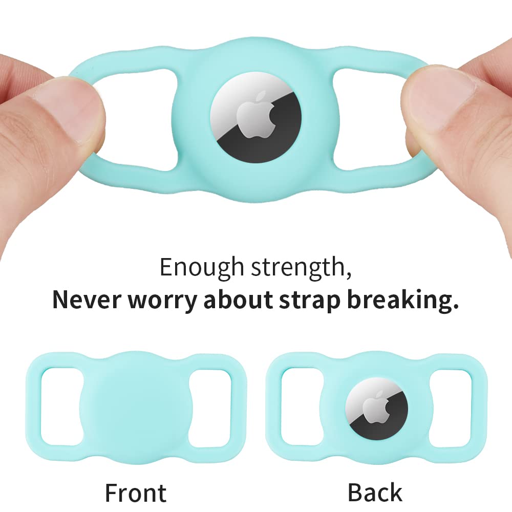 Airtag Cat Collar, Animire Soft Neoprene Padded Air Tag Collar For Extra Small Dogs, Polyester Puppy Pet Collar With Silicone Airtag Case Holder Accessories, 8'-12' Neck