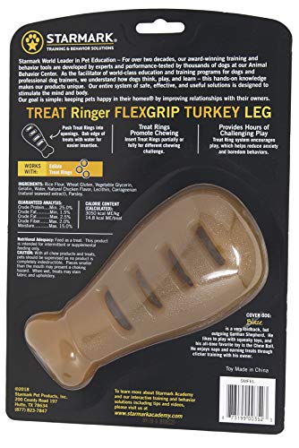 Starmark Treat Ringer Flex Grip Turkey Leg, Brown (SMFEL), 1 Count ( Pack of 1)