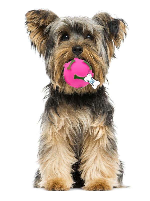 Cozy Puppies 8Cm Ball Puppy Chew Toys For Teething, Soft Colorful Vinyl, Mentally Stimulating Shapes And Squeaker, Promotes Acti