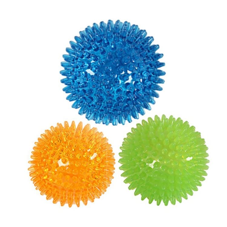 Sskr Pack Of 6 Whistle PeePee Sound Squeaky Sound Ball For Puppy, Dog & Cat, Pet Chew Playing Rubber Spiked Ball Toy, Puppy Tee