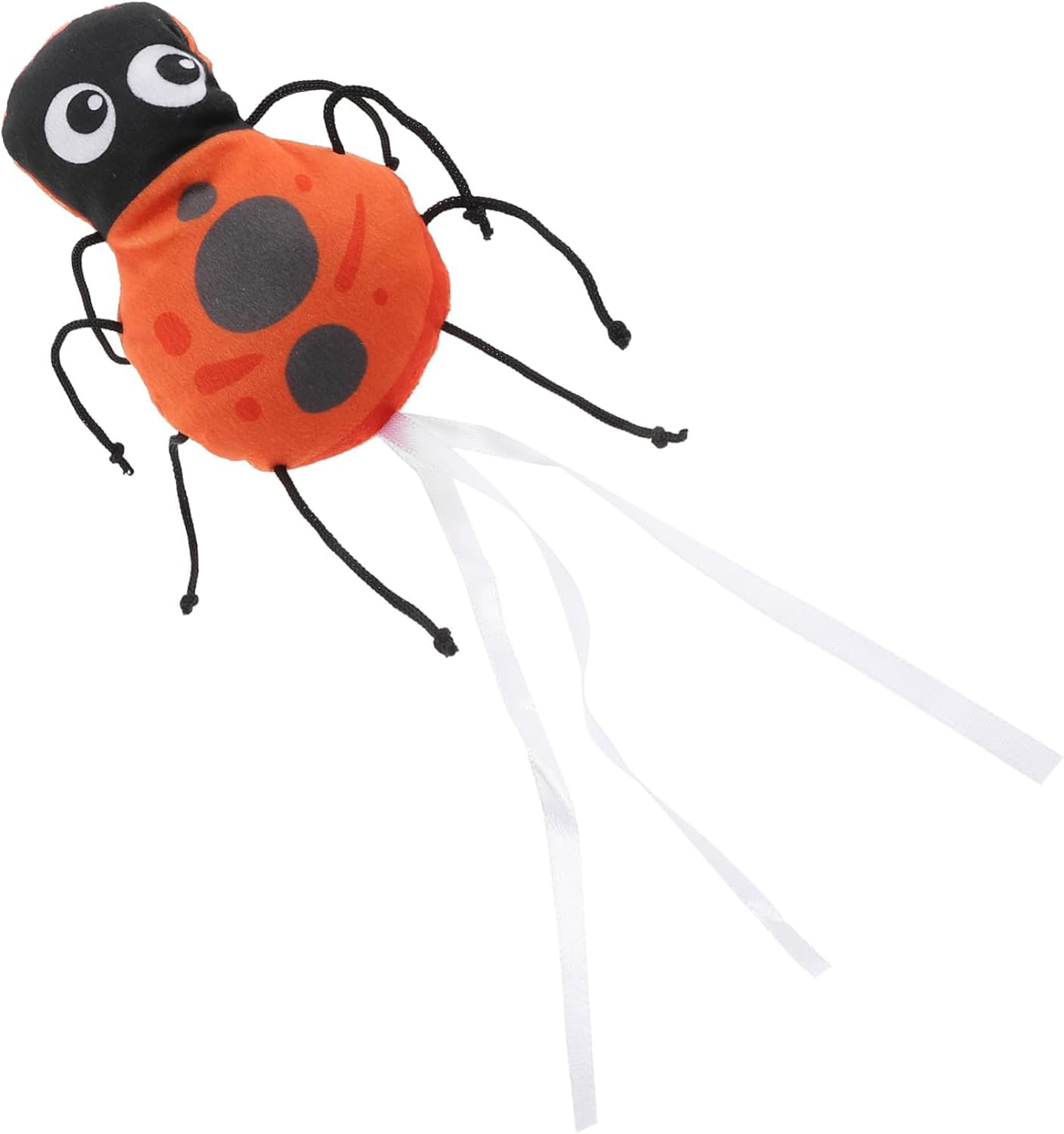 Pet Needs Interactive Spider Catnip Toy With Ribbons, Orange And Black Ideal For Chewing And Playing Small Cats And Kittens