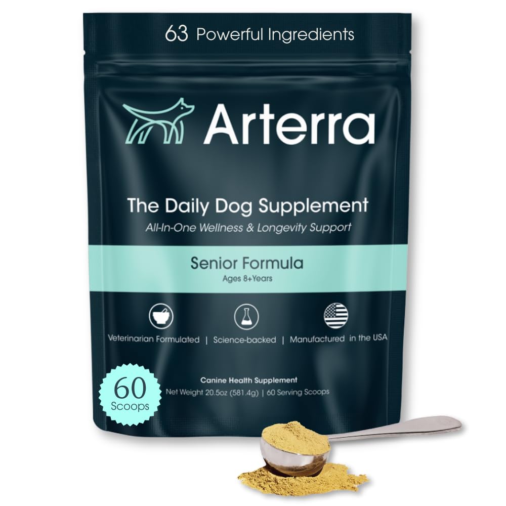 Longevity Multivitamin for Senior Dogs - 63 Ingredients for Joint, Gut, Immune & Brain Health - Supplement & Food Topper with Gl