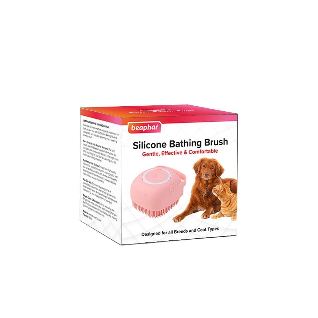 Beaphar Soft Silicone Bathing Brush For Dogs And Cats