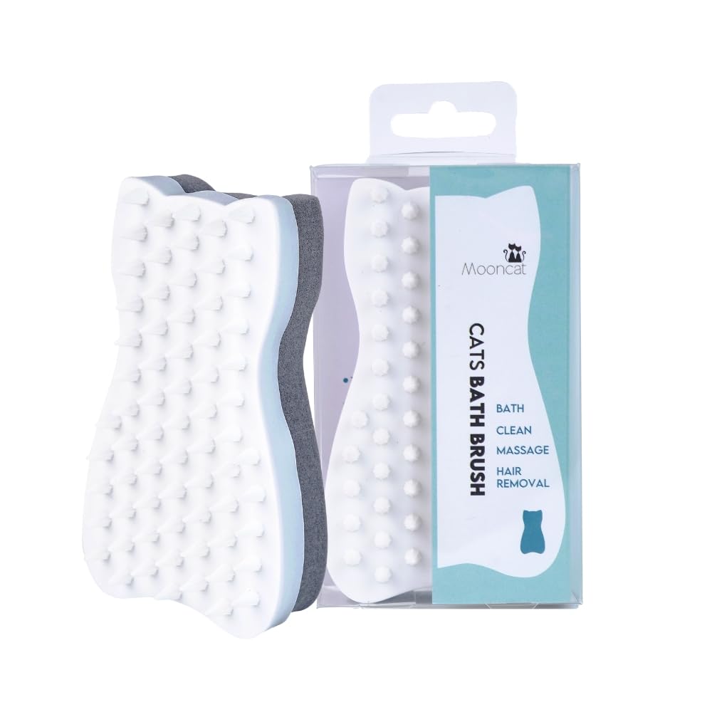 Mooncat Cat Grooming Brush  For Shedding, Long Or Short Haired Cats, Removes Mats, Tangles, And Loose Fur  Massage Comb For In