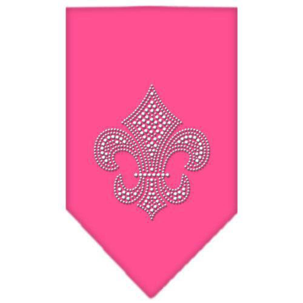 Pet and Dog Bandana Rhinestone, Fleur De Lis Light Pink Small
