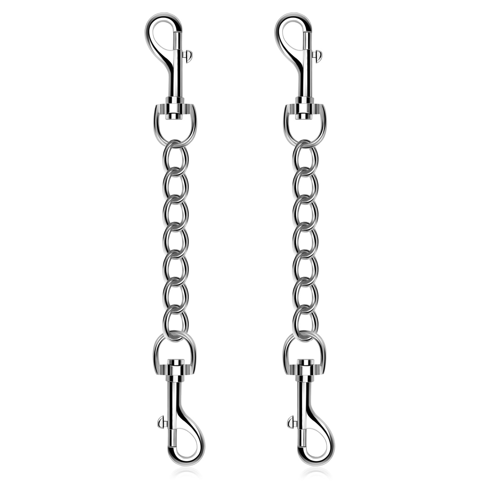 Humlanj Metal Dog Collar Safety Clip, Heavy Duty Prong Collar Clip With Double Ended Backup Clasp, 8 Inches