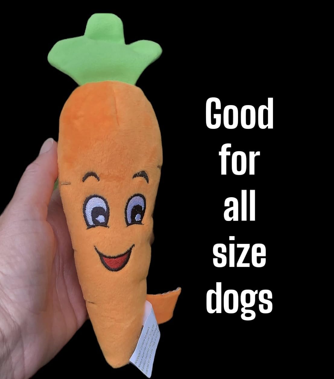 Glow Pups Carrot Shaped Plush Dog Toy, Dog Toy With Squeaker For Small And Medium Size Dogs (Carrot)