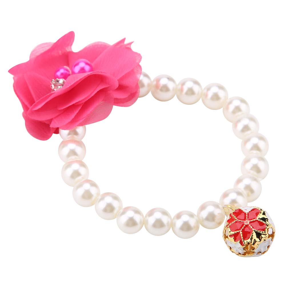 Zerodis Pet Pearl Flower Collar, Elastic Cat Collar Choker Necklace Pet Dog Cat Jewelry Necklace For Puppy Collar Jewelry Access