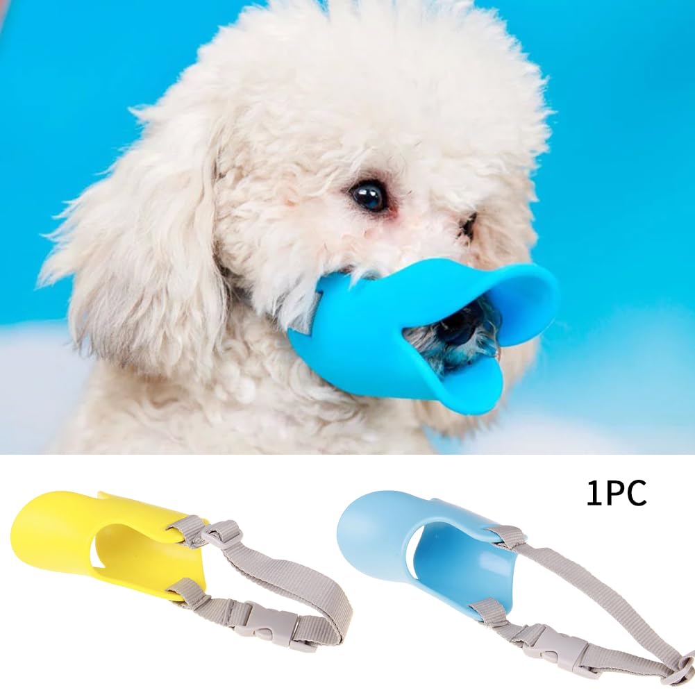 Xiaokeis Anti Bite Duck Mouth Shape Dog Mouth Covers, Soft Duck Silicone Mouth Cover With Adjustable Strap, Small Medium Dogs Mu