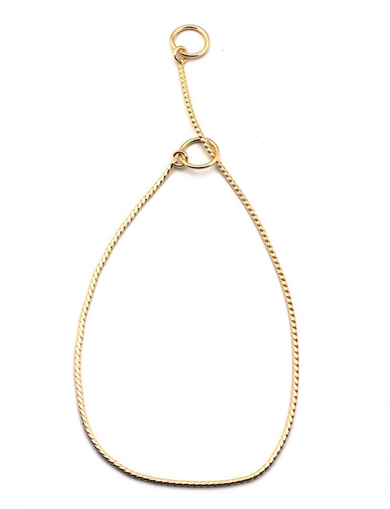 Sgoda Gold Dog Chain Collar Choke Pet Training Snake Collar With Heavy Links, 16 In, 3 Mm