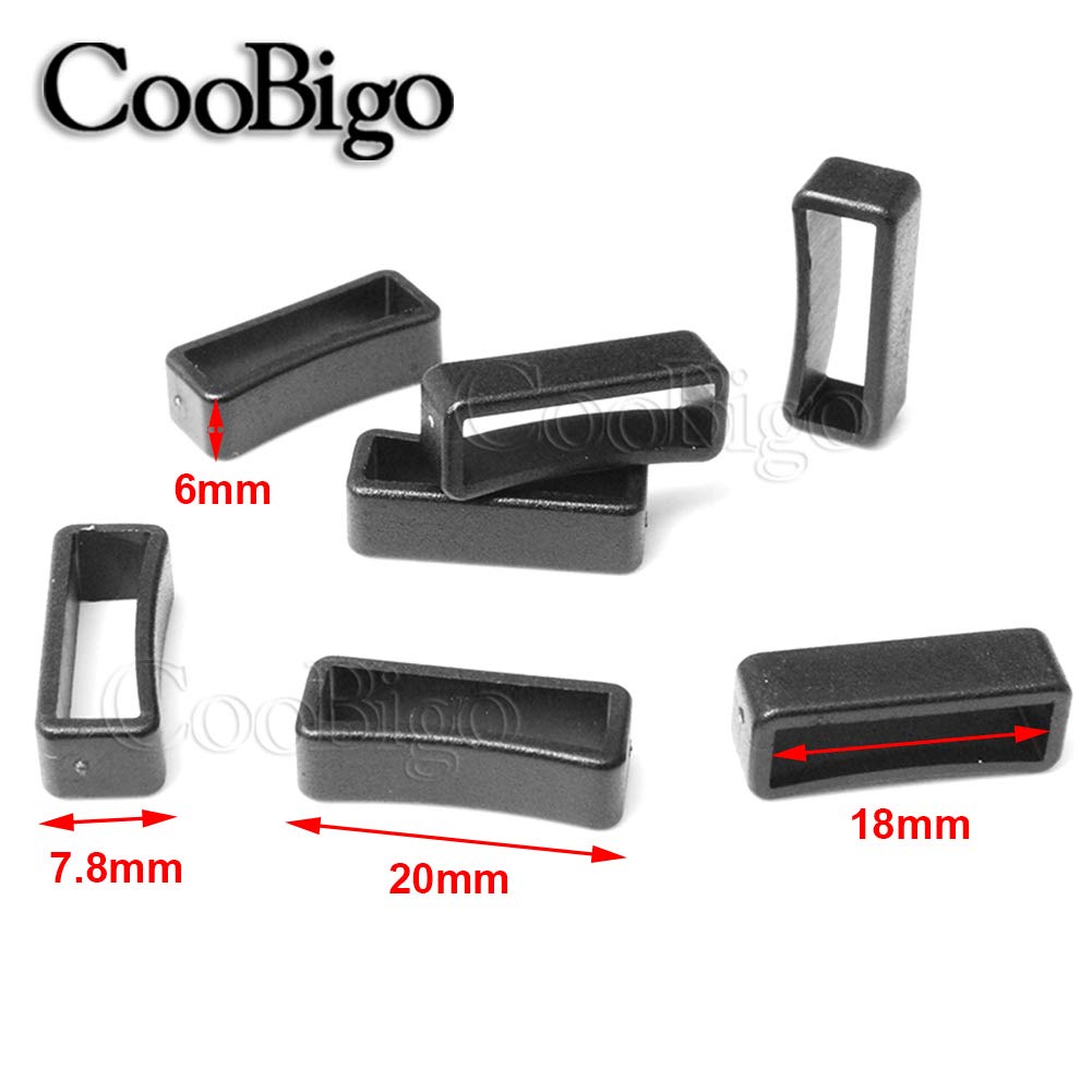 Coobigo 100Pcs Pack Plastic 5/8'' (17Mm) Belt Loop Keeper Dog Collar Harness Backpack Straps Bag Parts Accessories#Flc093 (Black