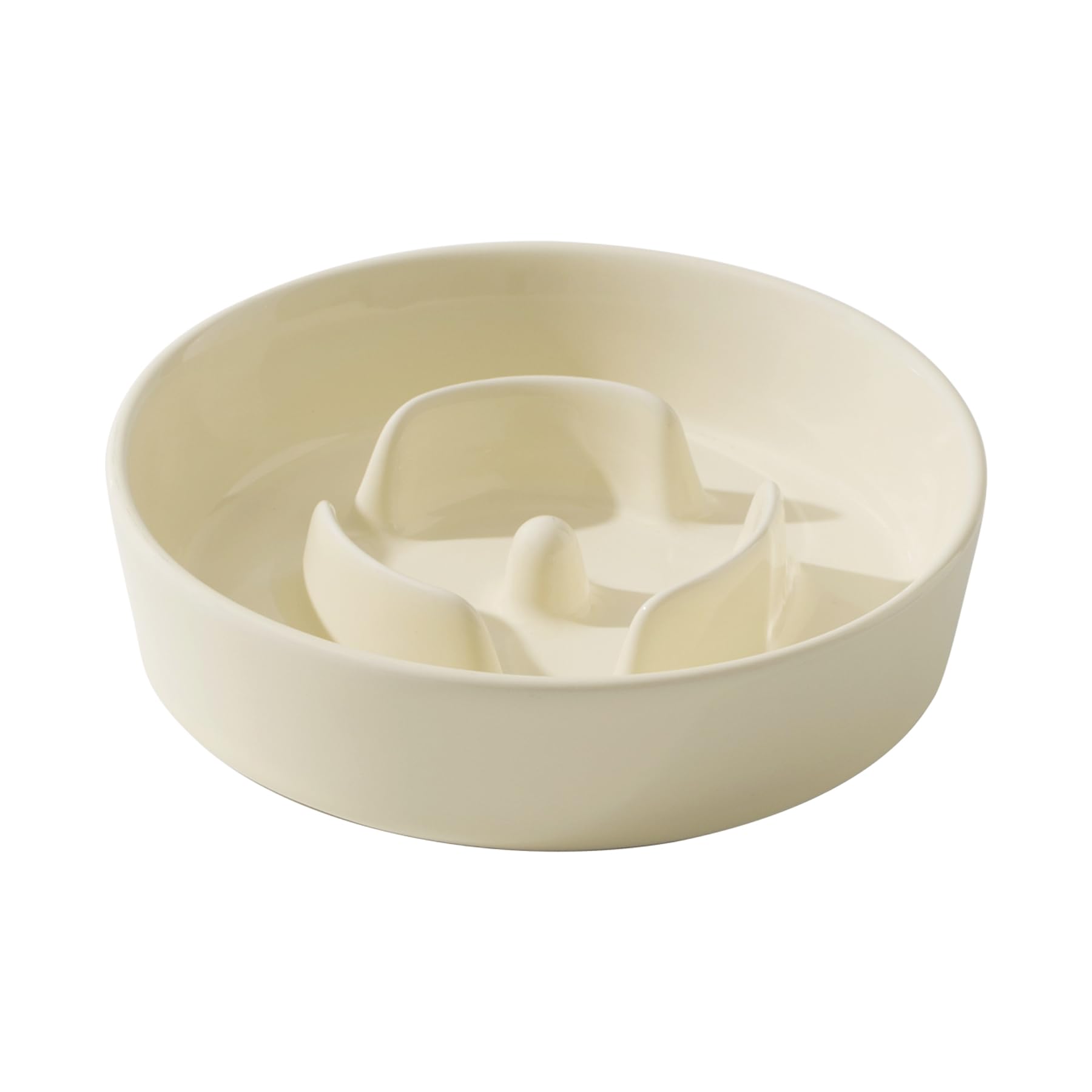 Havniva Ceramic 0.9 Cup Raised Slow Feeder Dog Bowl Set, Elevated 5.1inch Bowl and 6.1inch Slow Pet Food Dish with Wooden Stand 