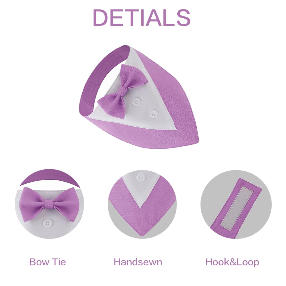 Bnibol Dog Tuxedo Collar For Wedding Engagement And Birthday, Formal Bandana Suit Tux Costume With Bow Tie And Adjustable Buckle