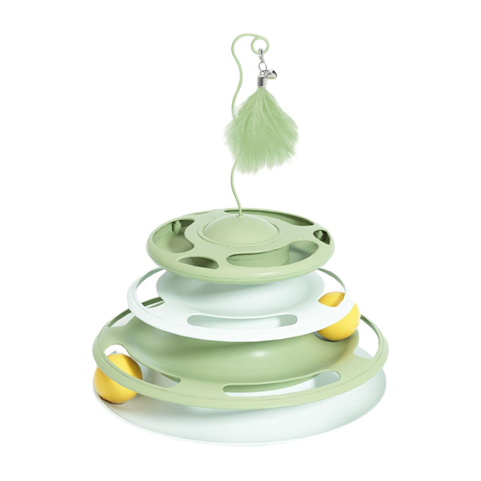 Enakshi Cat Track Toy Training Interactive 3 Layer Cat Toy Ball Track For Scratching Green|Pet Supplies | Cat Supplies | Toys