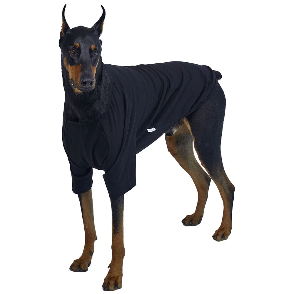 Lucky Petter Dog Shirt For Small Dogs Plain T-Shirts Soft Breathable Dog Cotton Shirt Pet Clothes (3X-Large, Black)