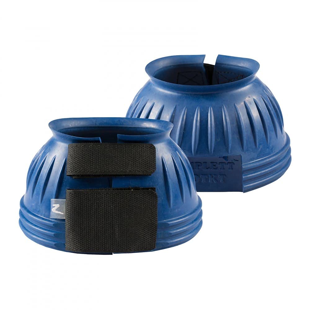 Horze No Turn Overreach Rubber Bell Boots For Horses - Blue - M