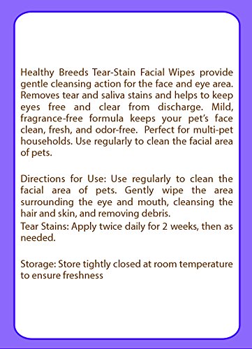 Healthy Breeds Staffordshire Bull Terrier Tear Stain Wipes 70 Count