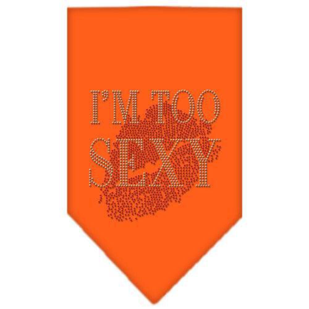 Mirage Pet Products I'm Too Sexy Rhinestone Bandana, Large, Orange