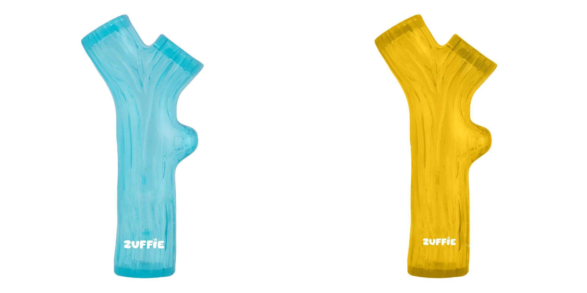 Zuffie Branch Chew Toy And Branch Chew Toy  Durable Puppy Teething Aid Combo Of 2 (Brnc_Sblu + Brnc_Ylw)