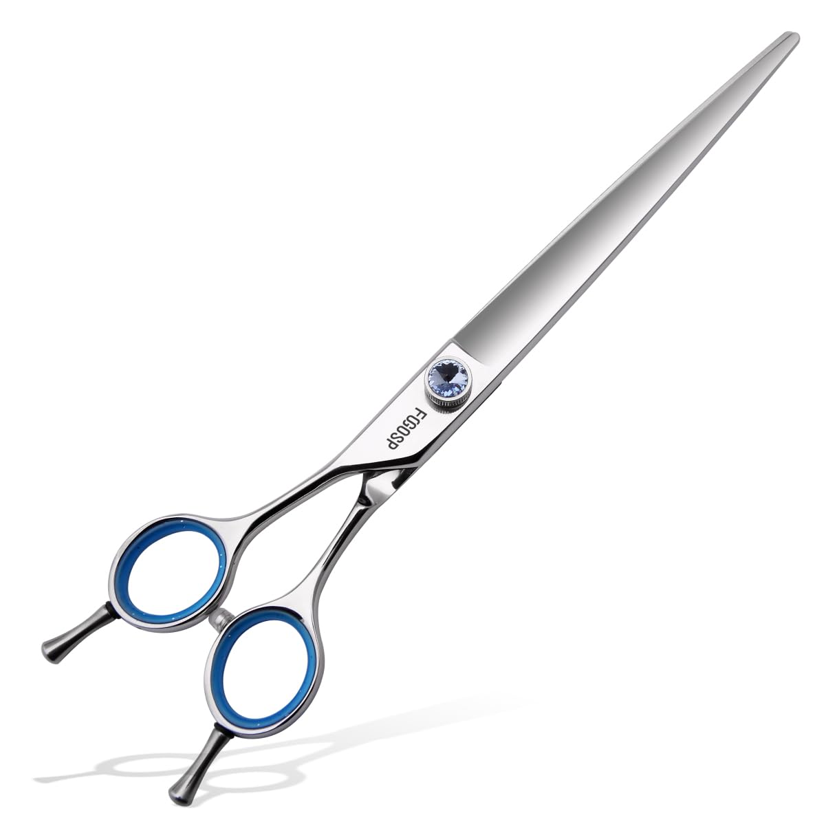 Japanese 440C Stainless Steel Dog Scissors - Super Sharp 8.0'' Straight Left Handed Large Dog Shears For Grooming Poodle