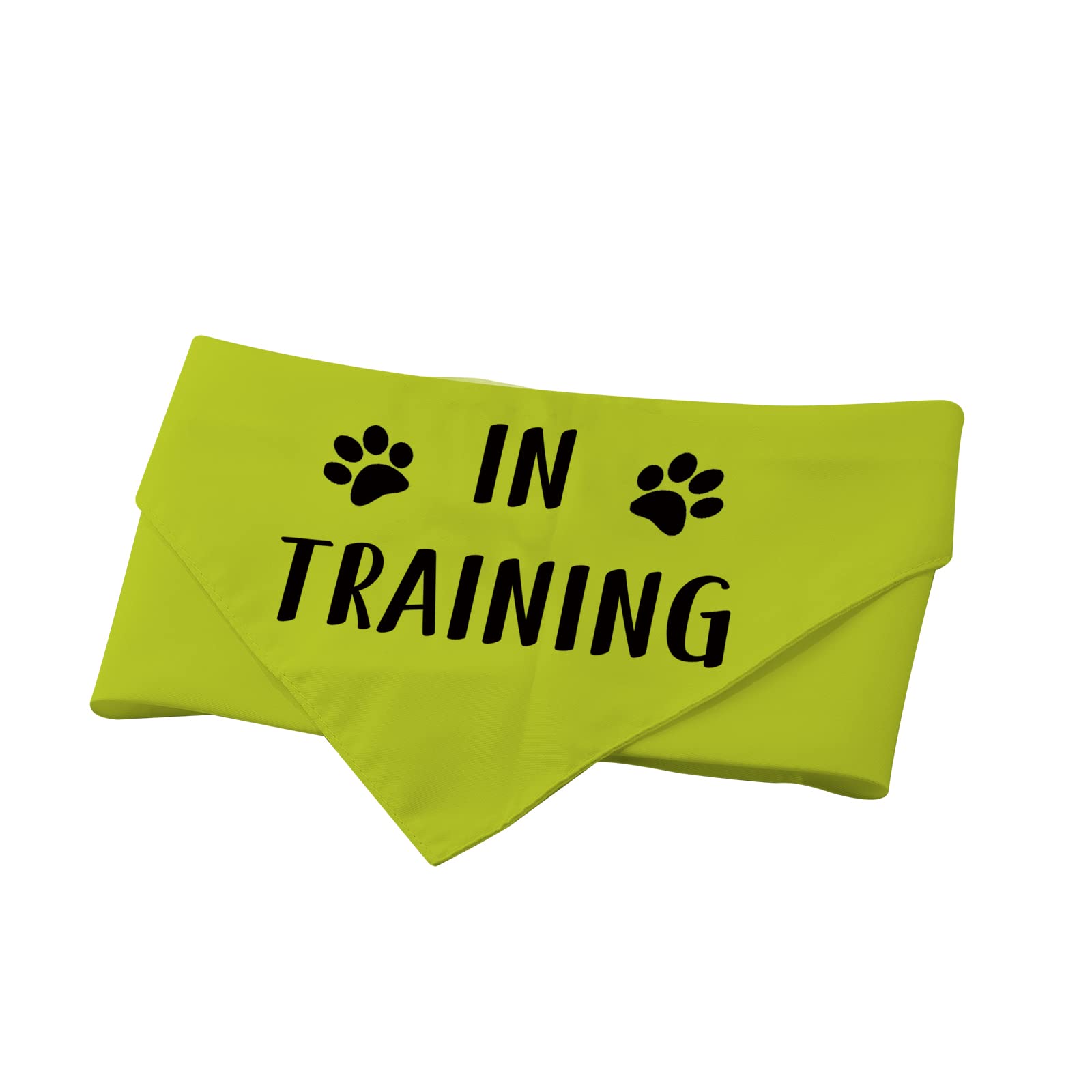 Pwhaoo 1 Piece In Training Dog Bandana Anxious Dog Reactive Dog Bandana Yellow Dog Bandana (In Training D)