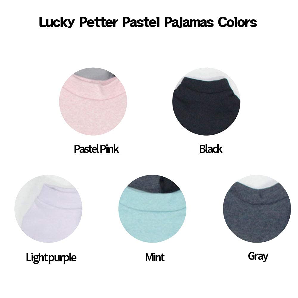 Lucky Petter Basic Dog Pajamas Pastel Durable And Elastic Dog Onesie Apparel Outfits Doggie Jammies (X-Small, Black)