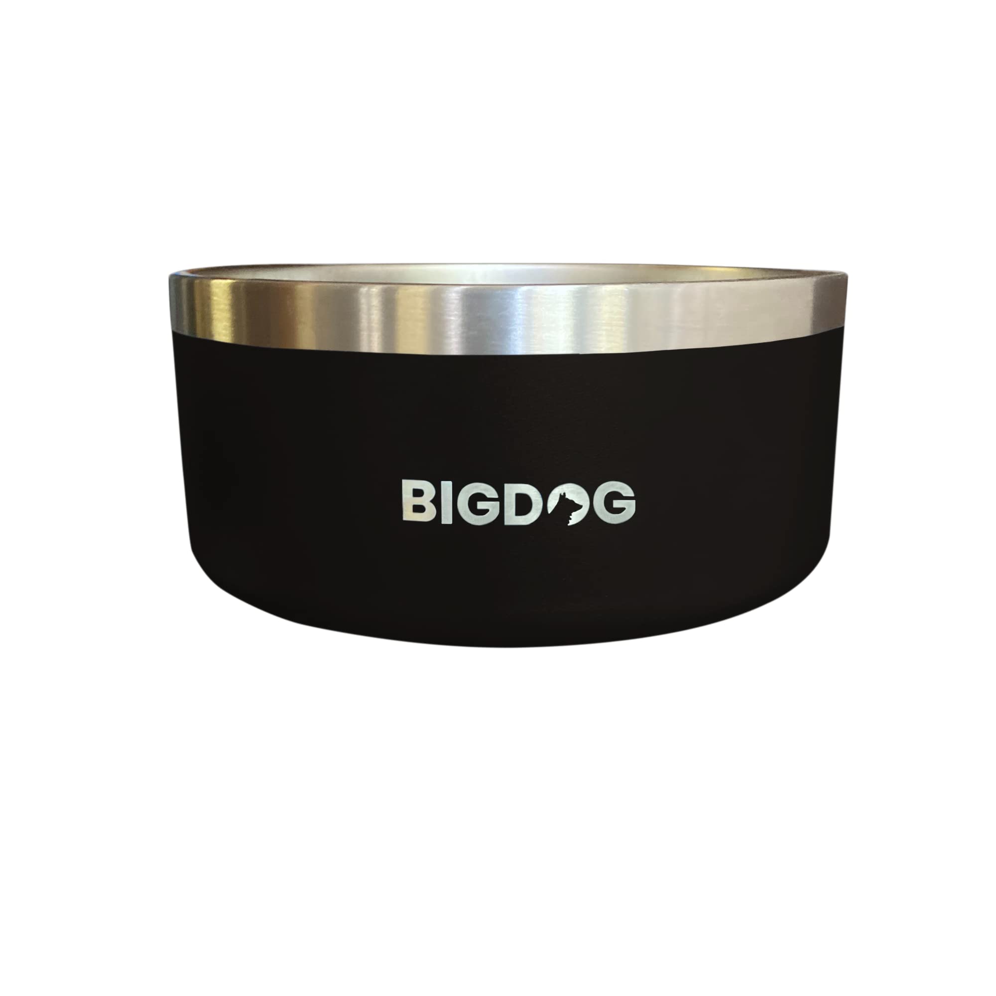 BigDog Dog Bowls, Dog Bowls for Large Dogs, Stainless Steel Dog Bowls, No Spill Dog Bowls, Dog Food and Water Bowl (64 Ounce, Bl