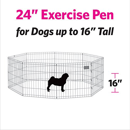 New World Dog Exercise Pen & Playpen, 24' W X 24' H, No Door, Black B550-24