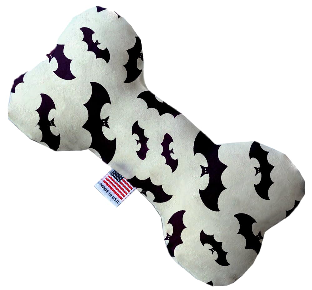 Halloween Pet & Dog Plush Heart or Bone Toy, "Trick-Or-Treat Group" (Available in different sizes, and 10 different patterns!) Purple Bats 6" Plush Bone