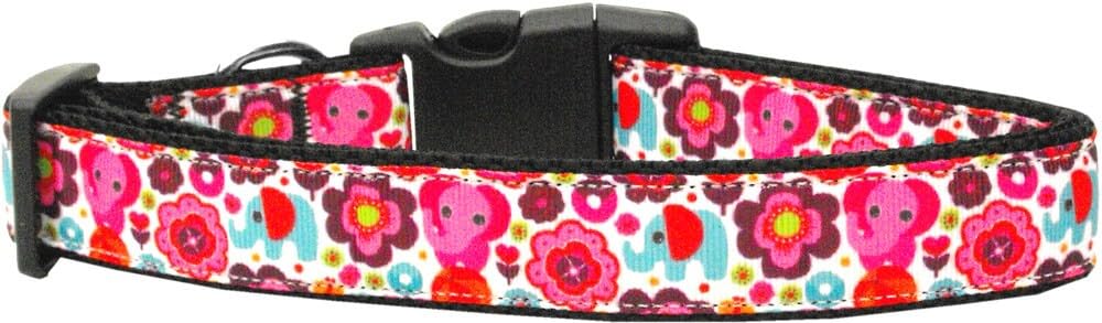 Pet Dog & Cat Nylon Collar or Leash, "Elephant Elefun" XS Collar