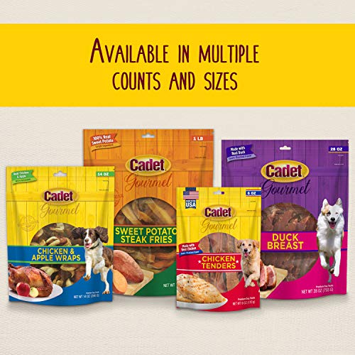 Cadet Gourmet Triple-Flavored Beef Hide Shish Kabob Dog Treats - Healthy & Natural Chicken, Duck, & Sweet Potato Dog Treats, 5 i