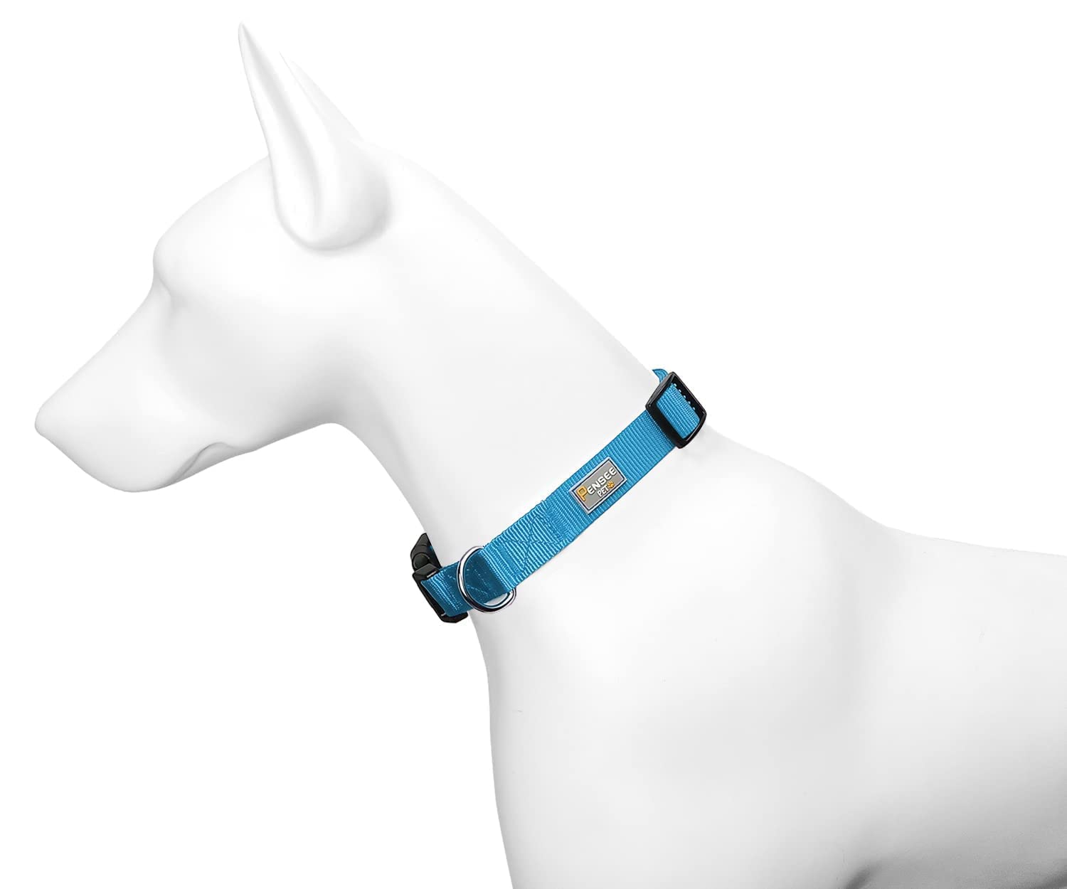 PENSEEPET Dog Collar Light Blue Basic Dog Collars with Breathable Quick Release Nylon Pet Collar for Puppy Small Medium Large Do