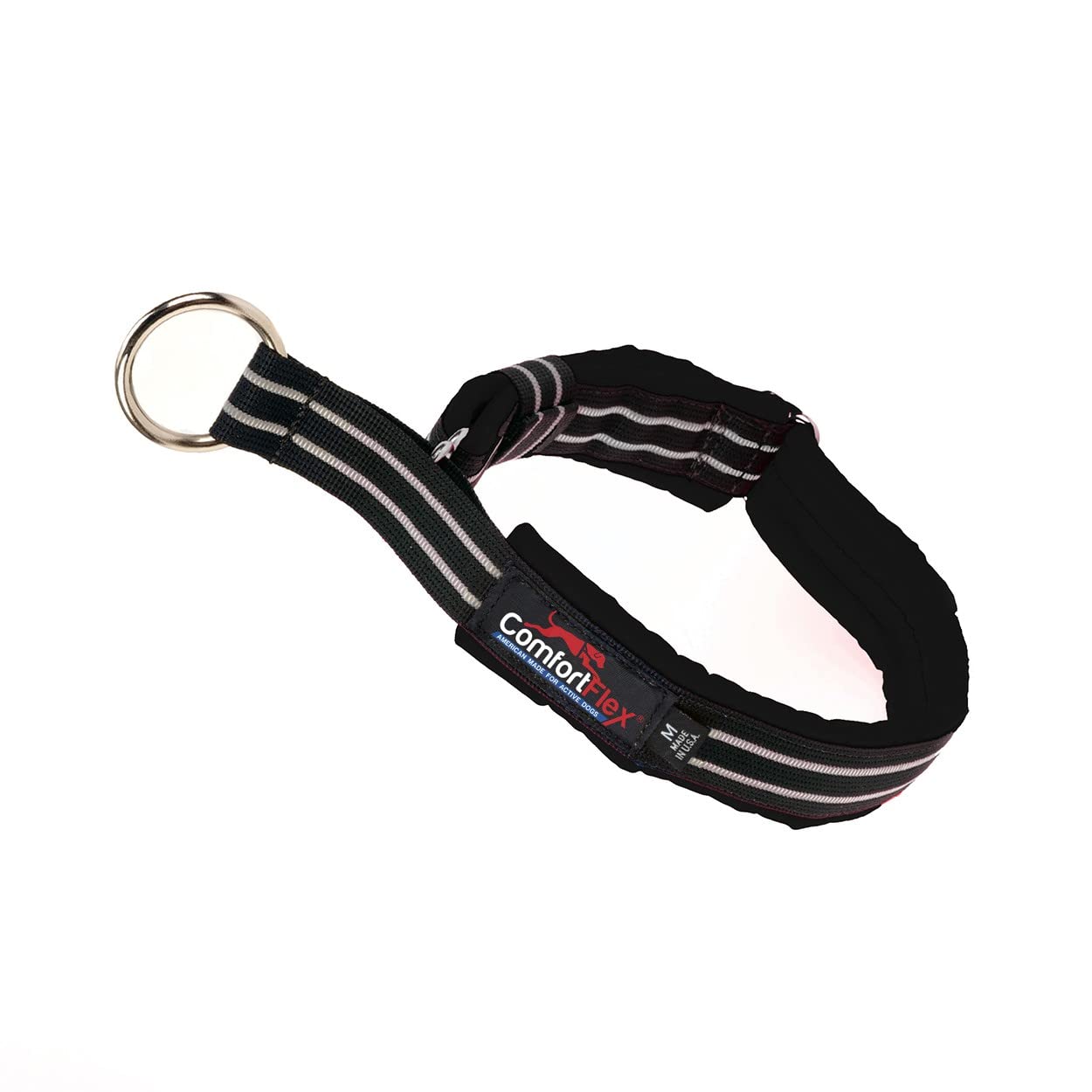 Comfortflex Martingale Collar For Dogs - American Made Slip Collar, Reflective, Adjustable, No Pull Training Collar For Medium Dogs – Soft, 1.5' Wide, Fully Padded, Escape Proof - Medium, Raven Black