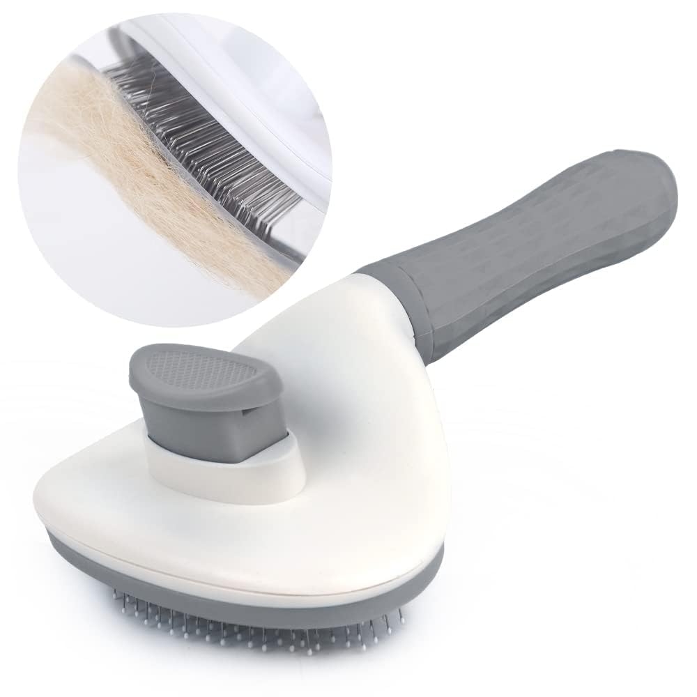 Inobeck Self Cleaning Pet Brush  Slicker Pet Grooming Combs Brush Shedding Grooming Tools  Gently Removes Loose Undercoat, Fu