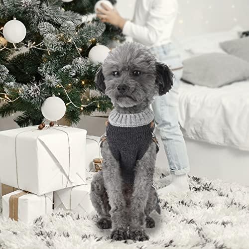 Hrttsy Christmas Dog Sweater Soft Warm Fall Winter V-Neck Pullover Dog Clothes Cute Polar Bear Xmas Tree Pet Costume Sleeveless