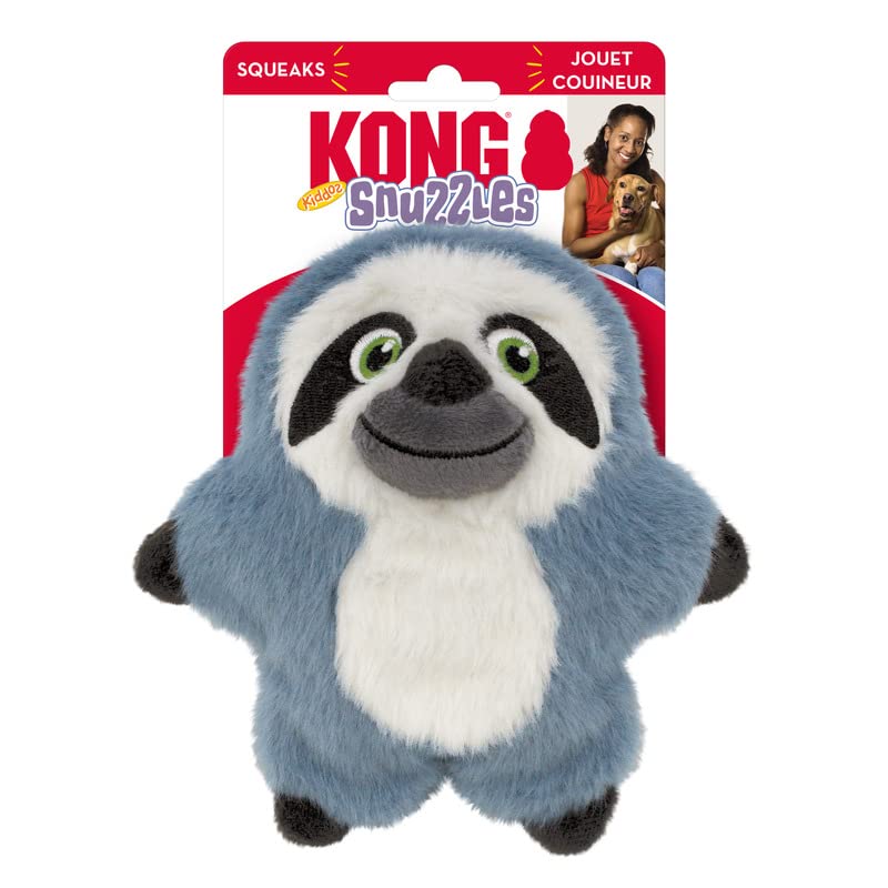 Kong Snuzzles Dog Toy, Plush Squeaker, Crinkle Sounds, Soft Durable Indoor Play (Sloth/Elephant Combo, Small)