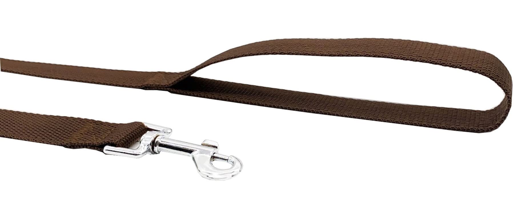Nylon Training Dog Leash For Small Medium Large Dogs, 15Ft 20Ft 30Ft 50Ft Long Leash Dog/Puppy Lead For Obedience Recall Training, Camping (30Ft, Brown)