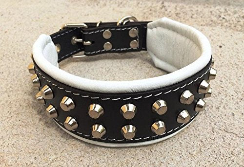 Bestia Rocky Studded Dog Collar. Hand Made. French Bulldog, Bulldog, Terrier, German Shepherd, 2 inch Wide, 100% Leather, Soft P