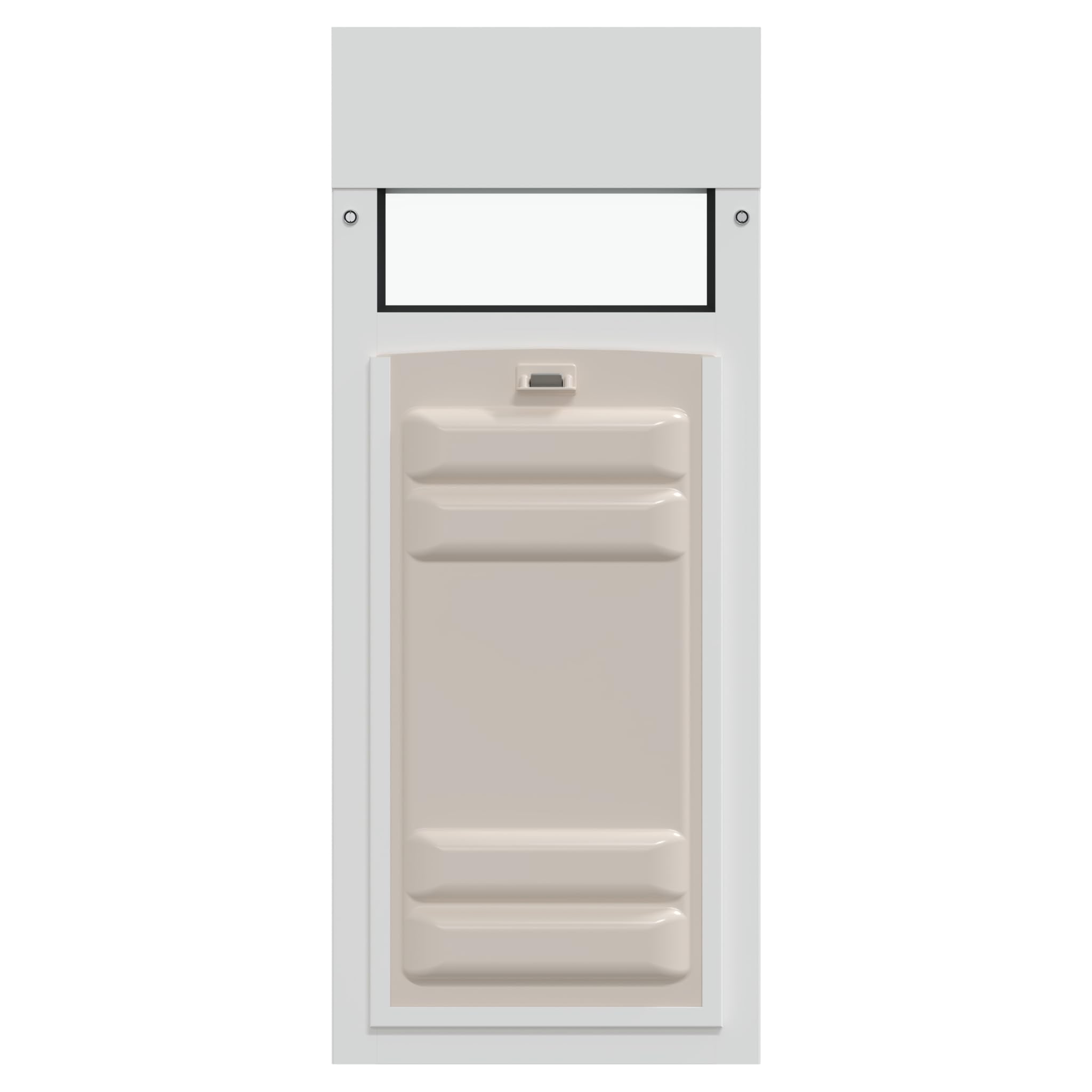 Liberty Pet Door Panel For Horizontal Sliding Windows | Aluminum Frame With Closing Cover For Home & Rentals | White, Large Flap