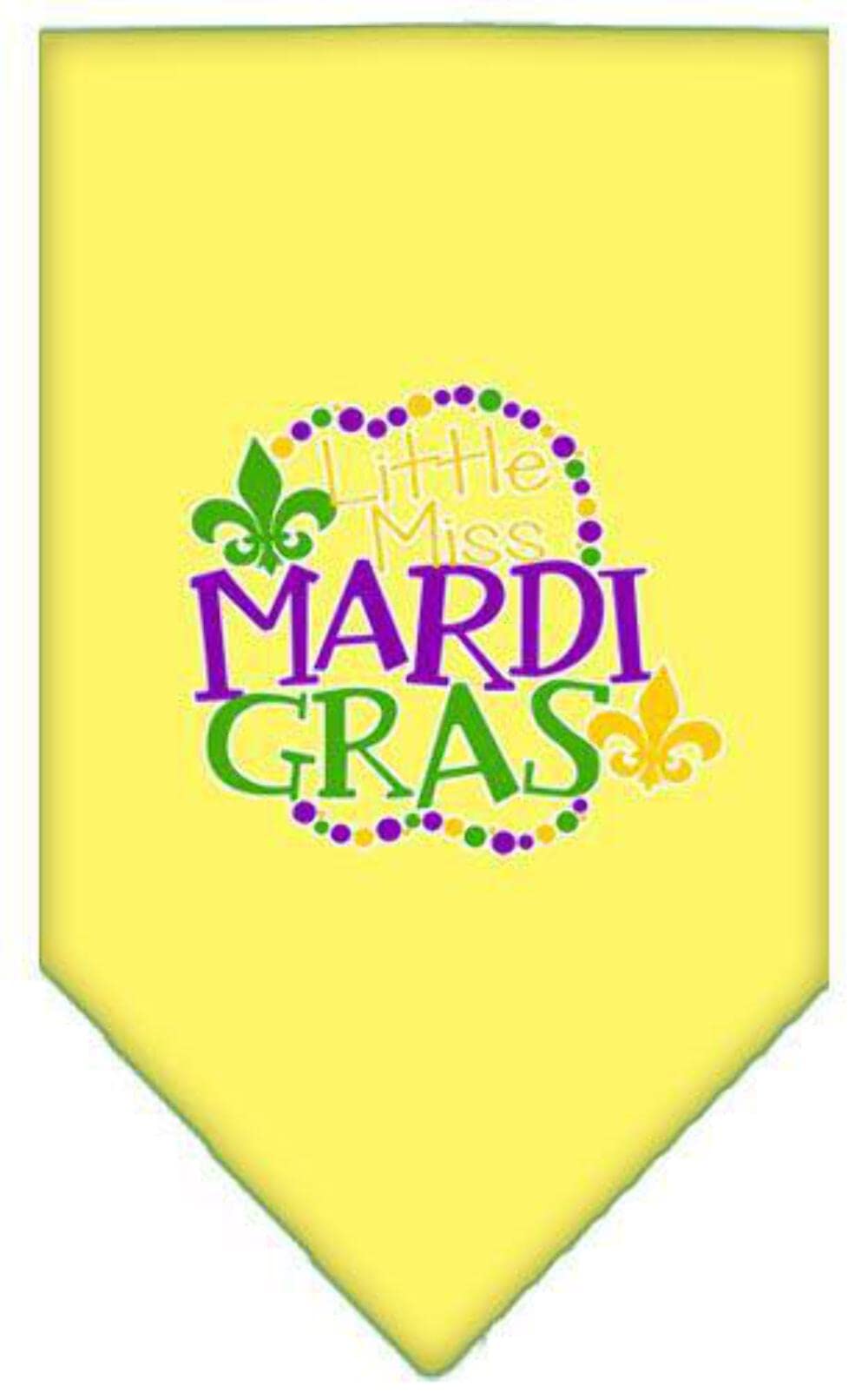 Mirage Pet Product Miss Mardi Gras Screen Print Mardi Gras Bandana Yellow Large