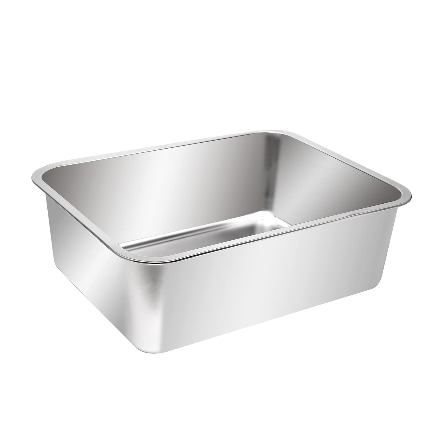 Kichwit Stainless Steel Litter Box For Cat, Non Stick Smooth Surface (17.5' L X 13.5' W X 6' H)