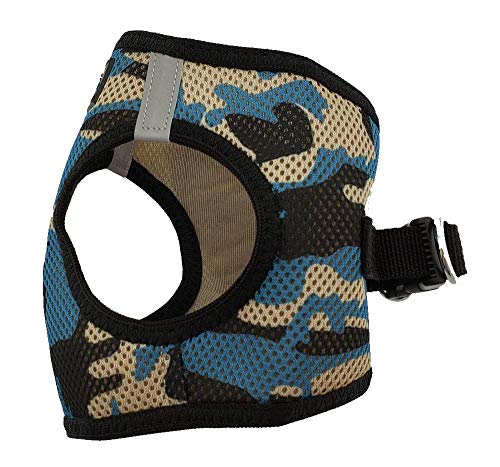 Doggie Design No Choke Dog Harness - Simple Step-In And Go Dog Vest For Small, Medium, And Large Breeds - Breathable Mesh Polyester Pet Harness - Blue Camo - Xxs