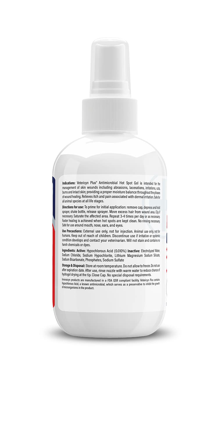 Vetericyn Plus Dog Hot Spot Gel | Spray-On Hot Spot Care for Dogs, Relieves Dog Itchy Skin and Allergy Symptoms, Helps with Skin