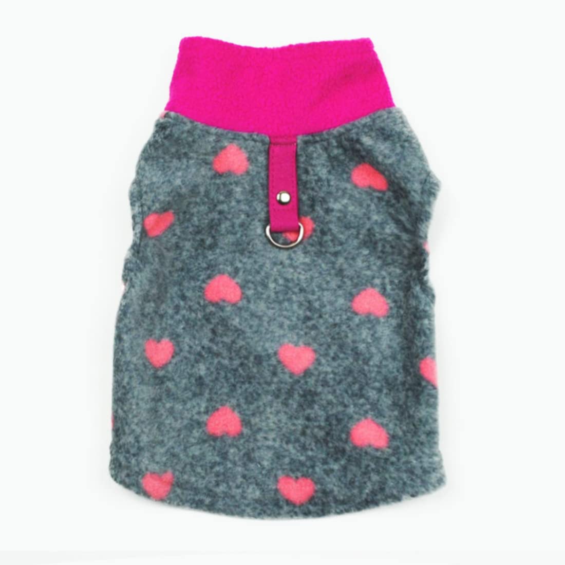 Pixriy Dog Sweater, Soft Fleece Vest With Leash Ring Pullover Jacket Winter Pet Dog Clothes For Puppy Small Dog Cat Teddy Chihuahua Yorkshire For Christmas (3Xl, Grey Heart)
