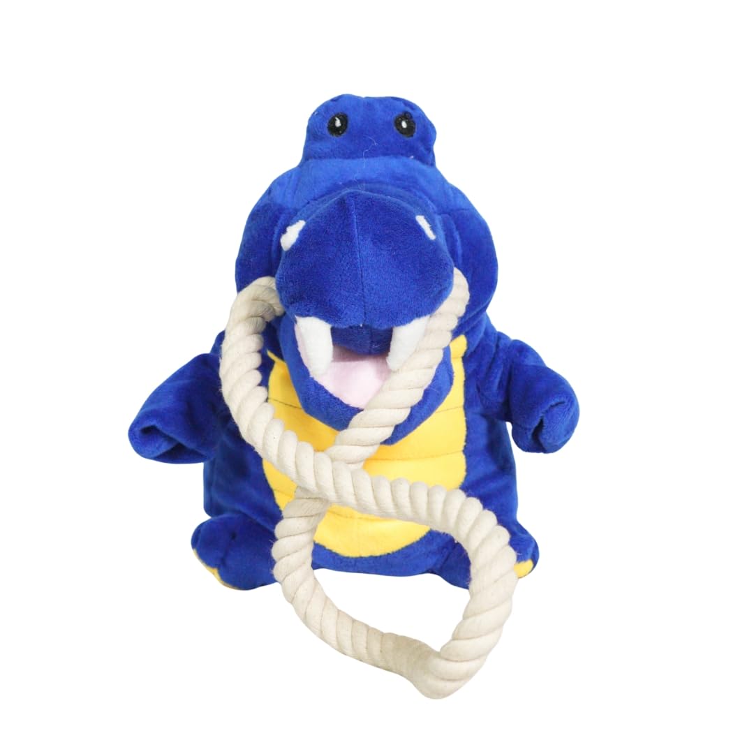 Unleash TugGator Crocky Interactive Dog Toy | Durable Plush Squeaky Chew Toy For Puppies & Dogs | Reinforced TugOfWar Toy For